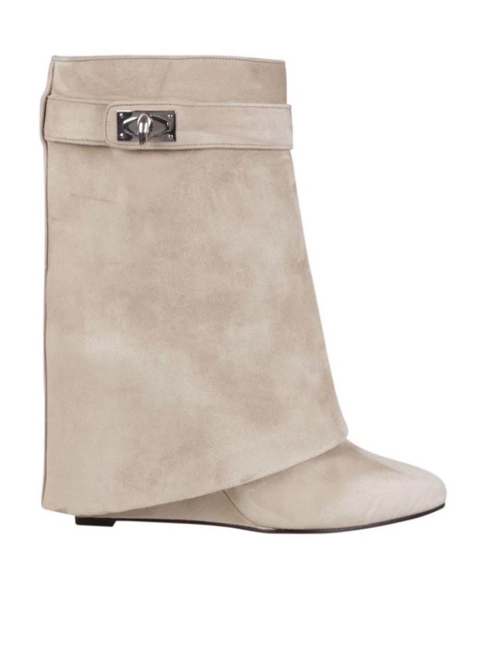 Givenchy Taupe Suede Wedge Ankle Boots